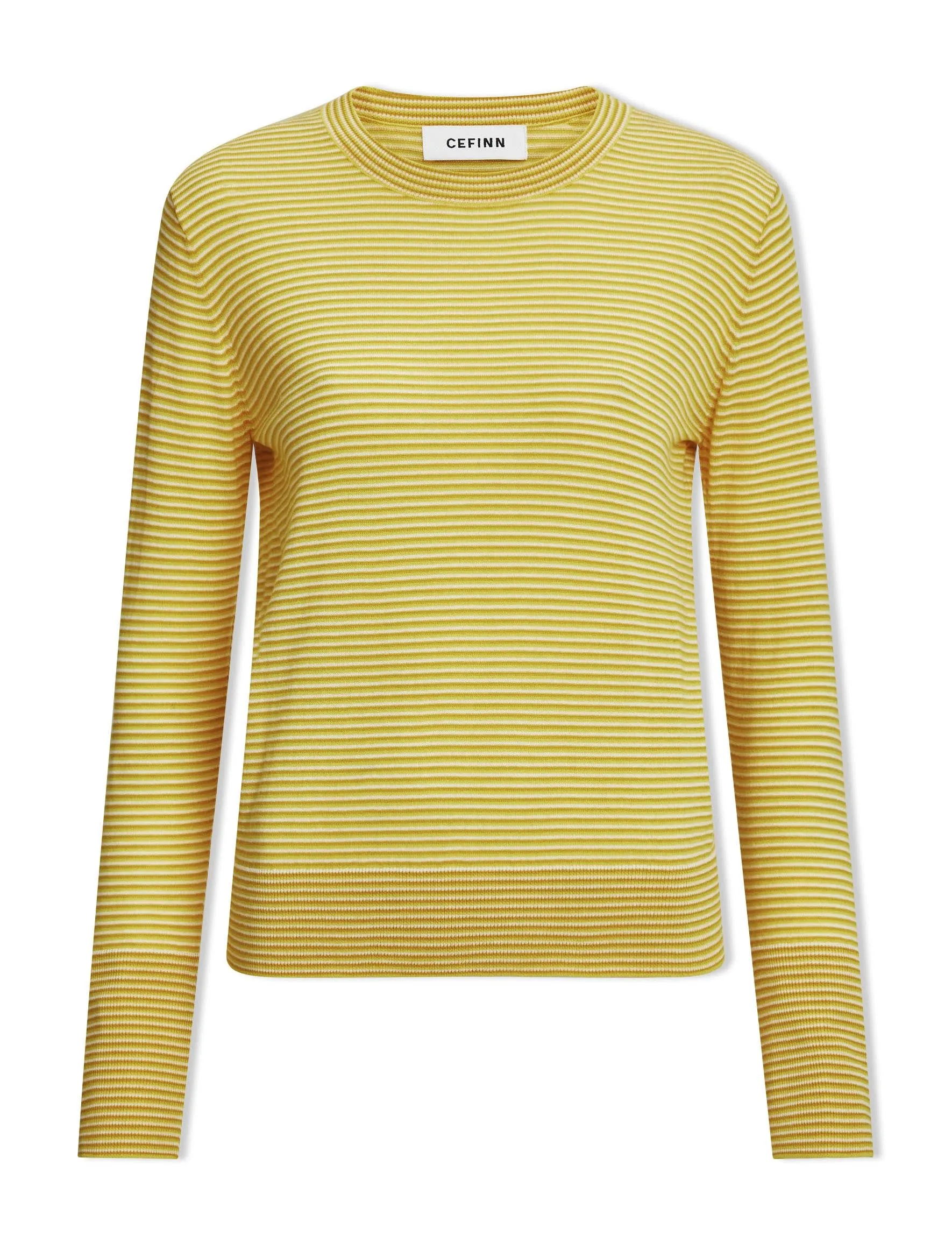 Jodi Cotton Jumper - Mustard Yellow Cream Stripe