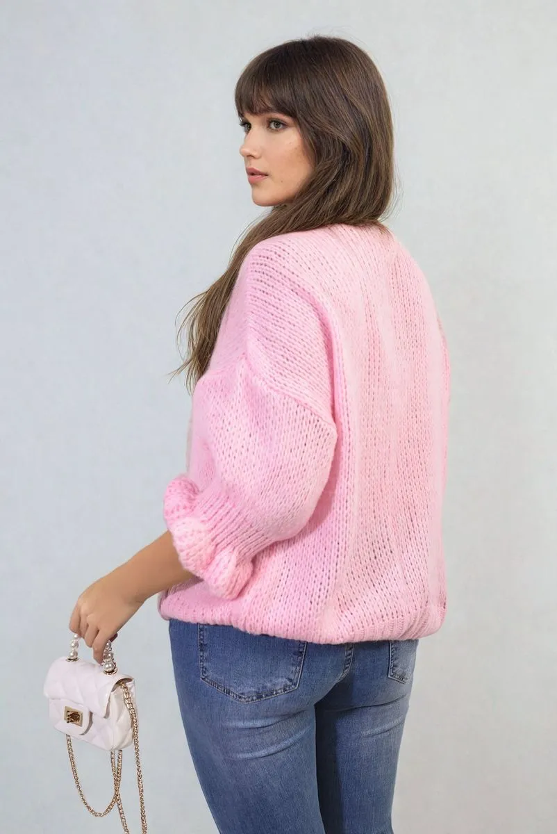 Juliana Tie Front Detail Chunky Knit Jumper