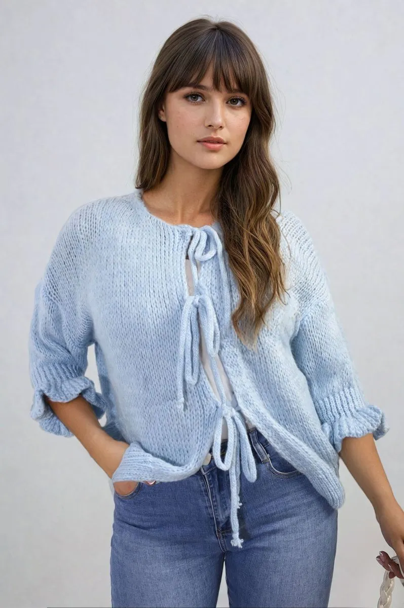 Juliana Tie Front Detail Chunky Knit Jumper