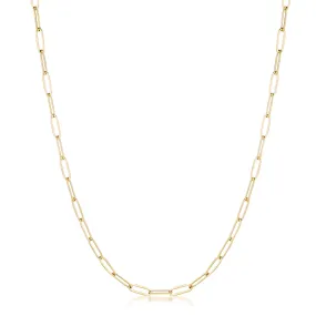 Kaylee 18" Gold Medium Paperclip Chain Linked Necklace