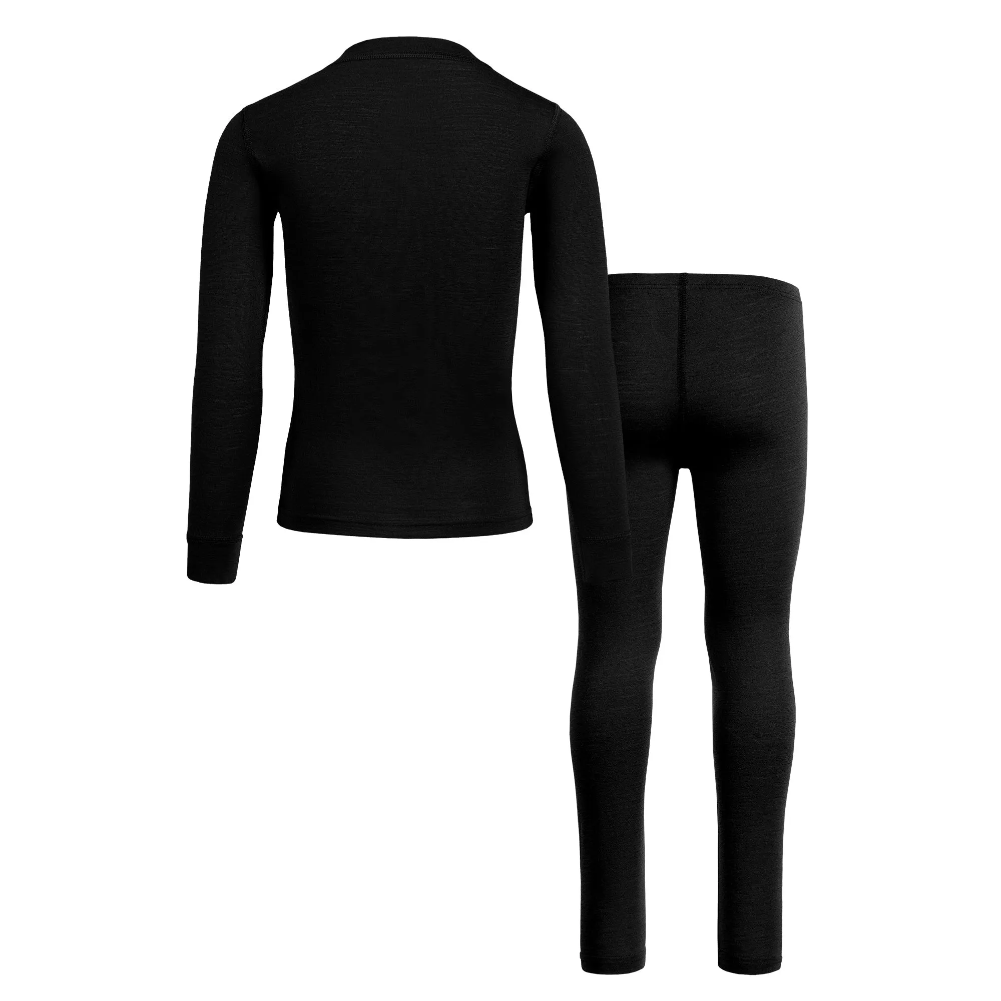 Kids' 160 Long Sleeve & Bottom 2-Piece Black