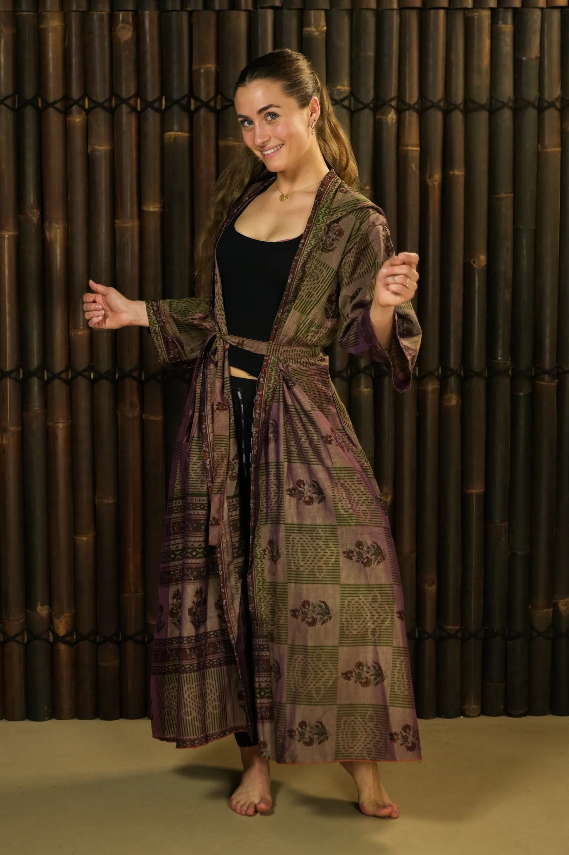 Kimono-inspired Jacket Dress 'Ukiyo' with hood Reserved for Bethany