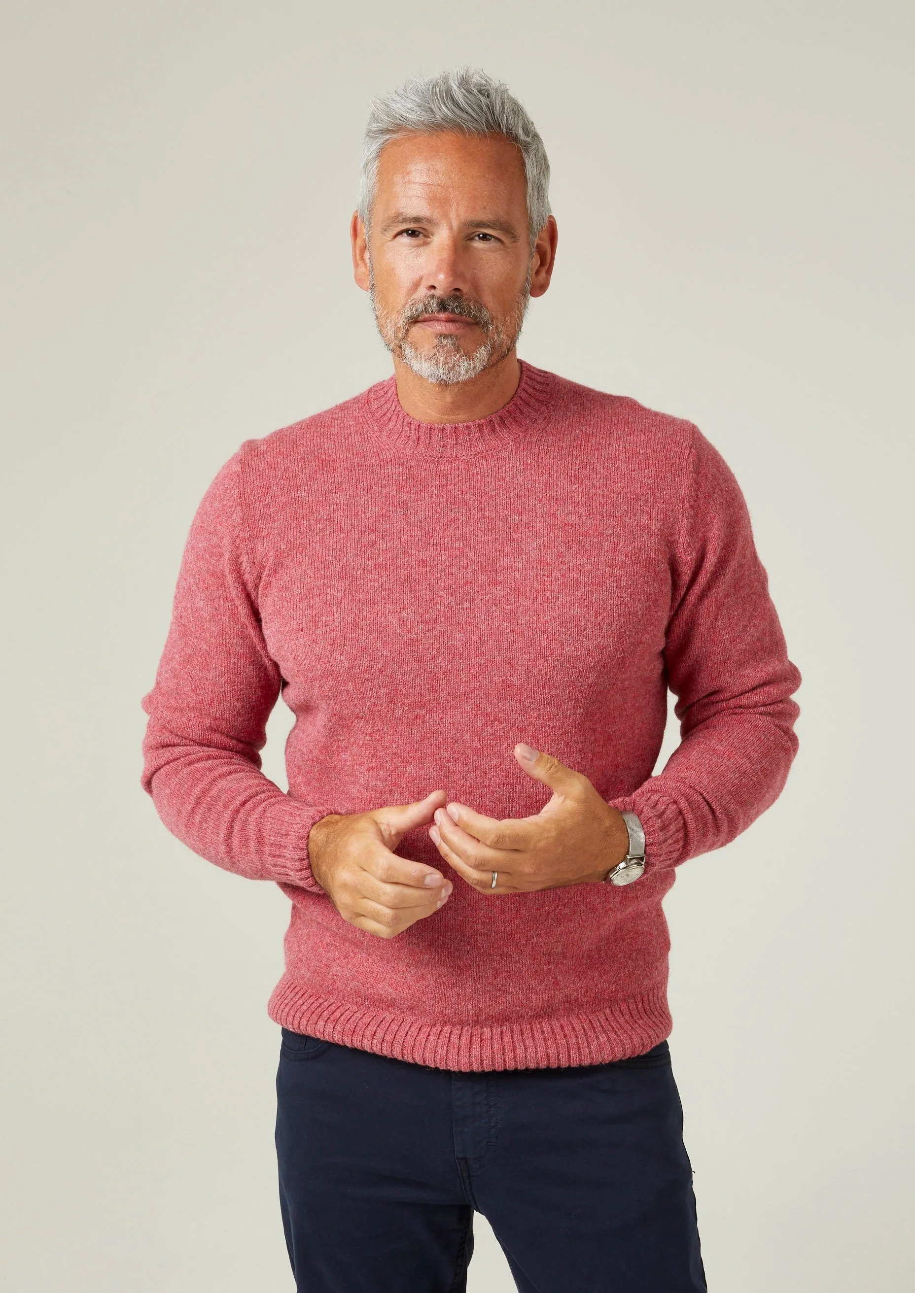 Kinnadie Supersoft Shetland Jumper In Red Clover- Regular Fit