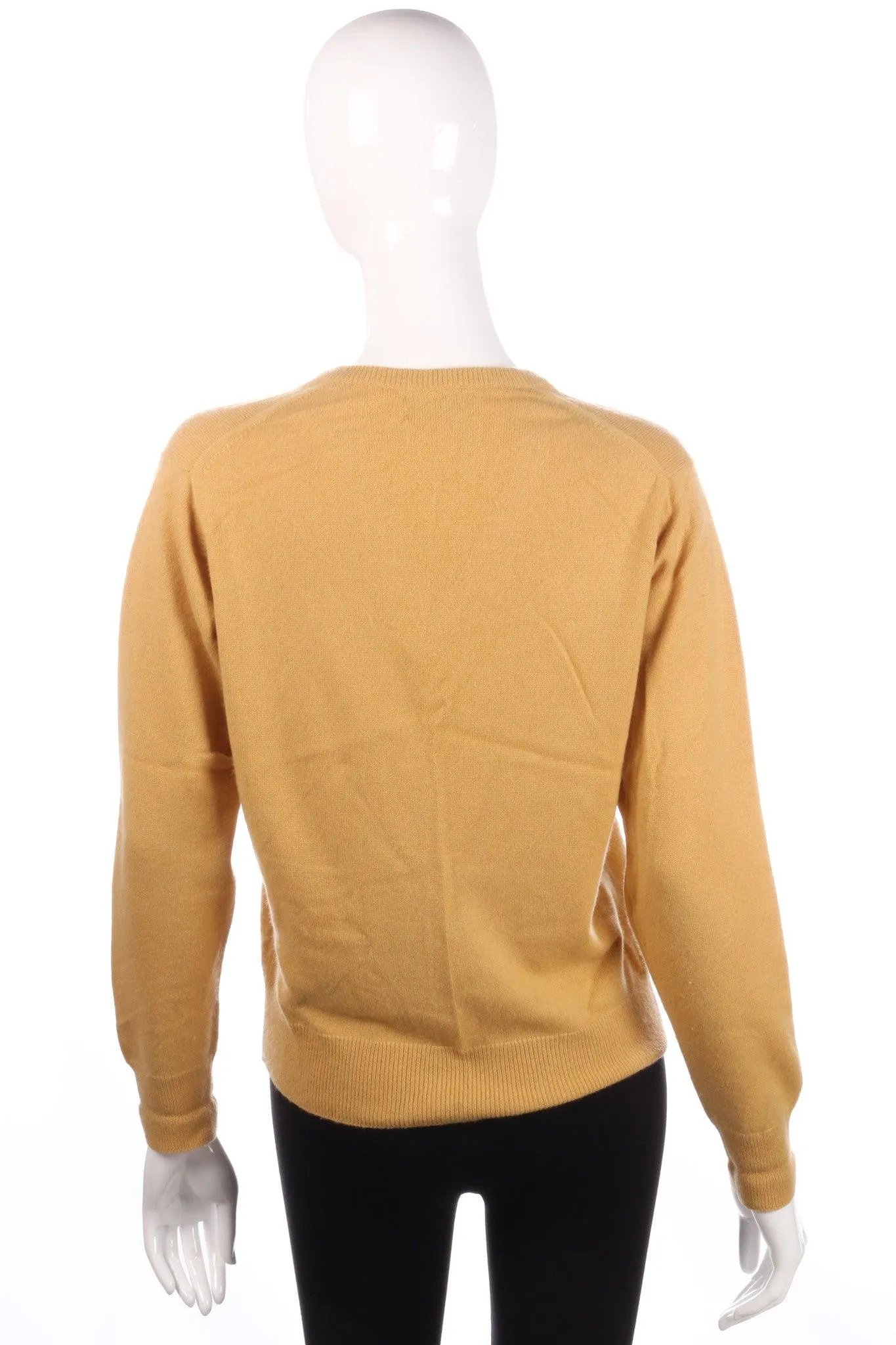 Kintyre silk and cashmere yellow v neck jumper size 12/14