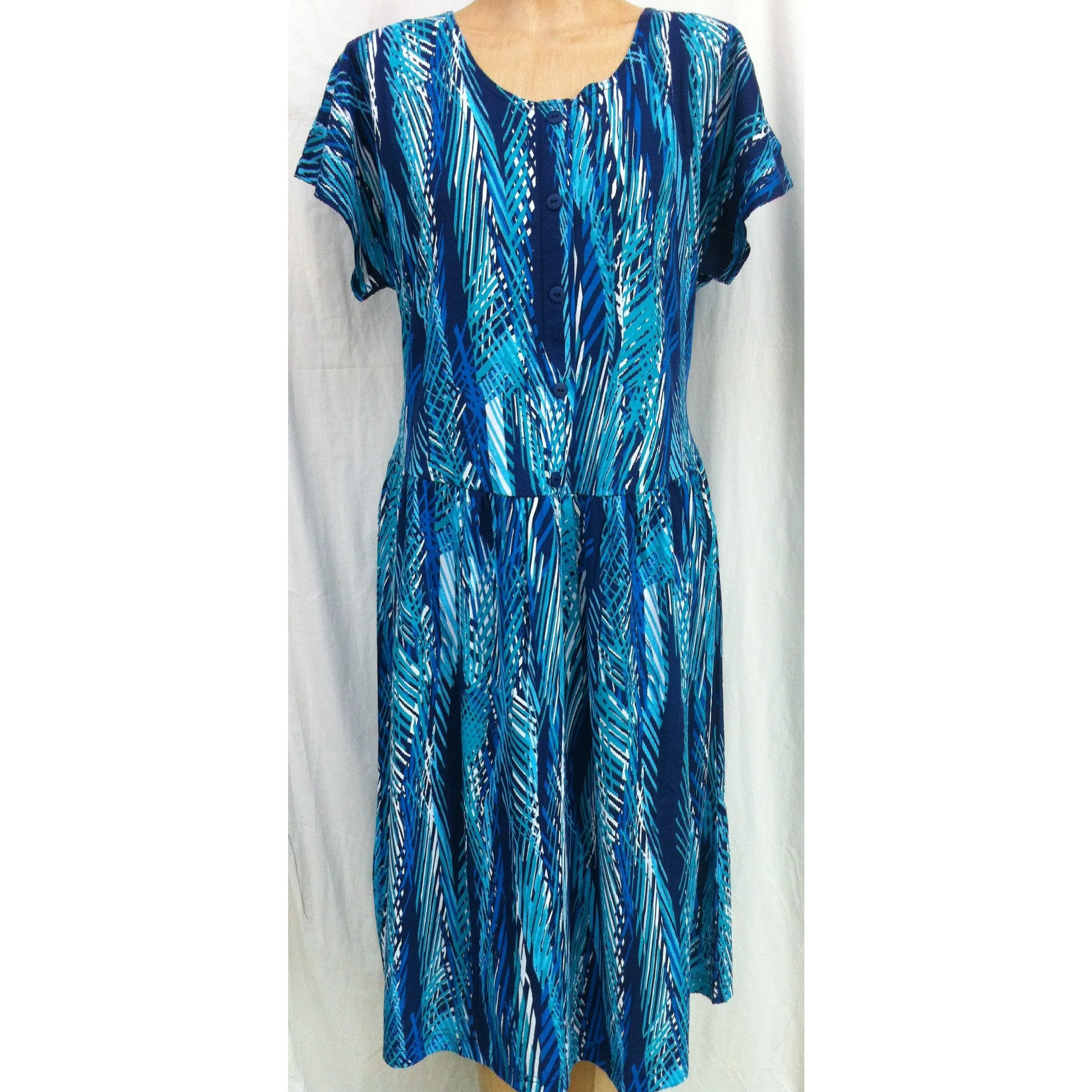 (L4) DAINTREE - BLUE - Budget Split Back Day Dress