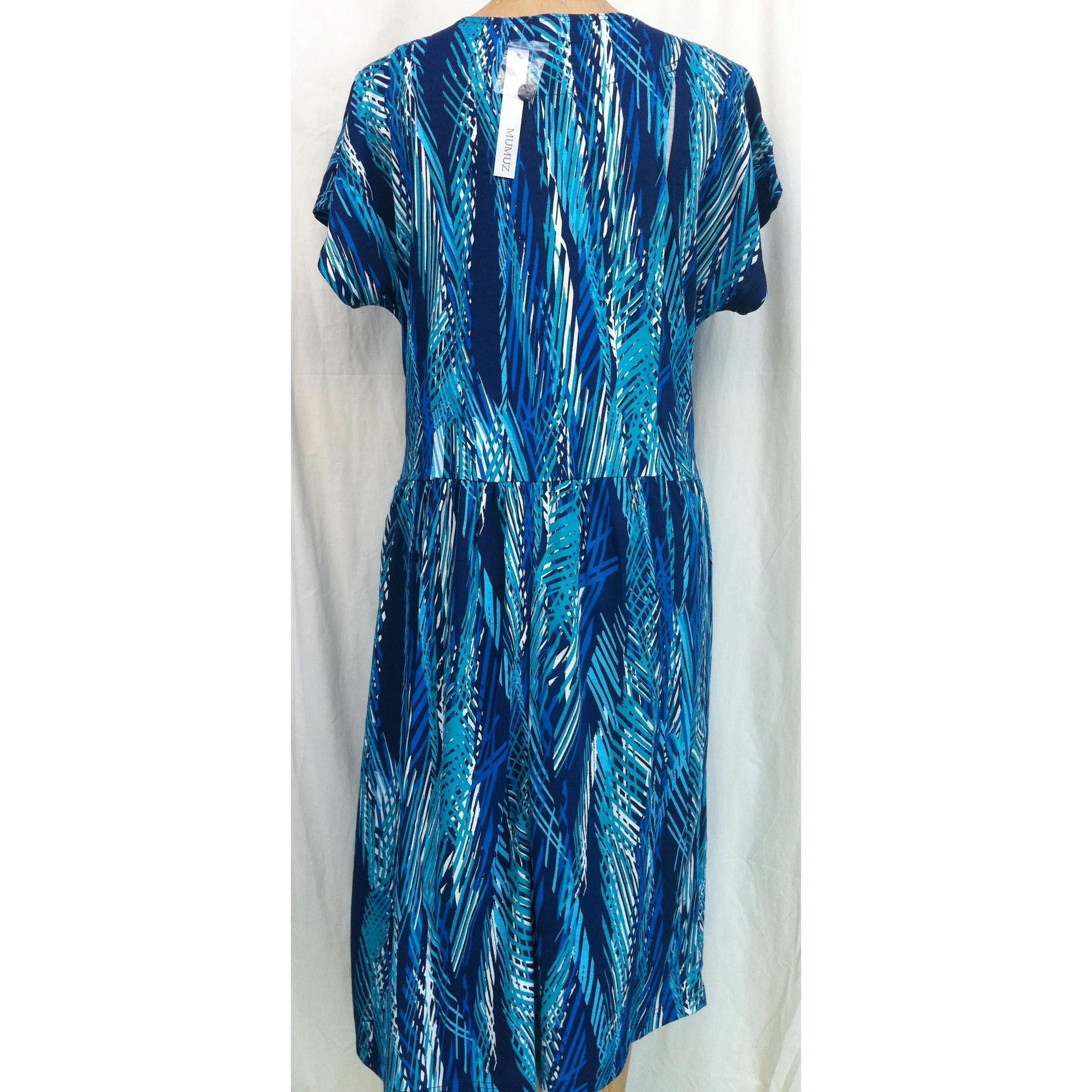 (L4) DAINTREE - BLUE - Budget Split Back Day Dress