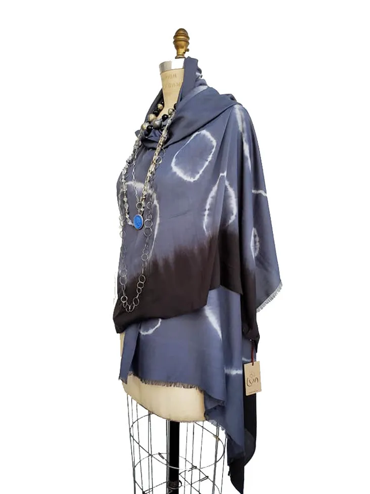 Large Washed Silk Tie Dye Shawl