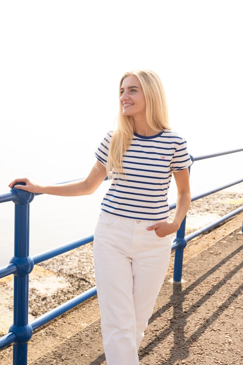 Lighthouse Causeway Short Sleeve Tee Indigo Stripe