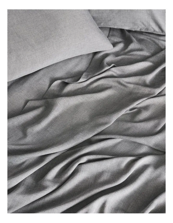 LINEN HOUSE REJEANERATION RIALTA SHEET SET CHARCOAL