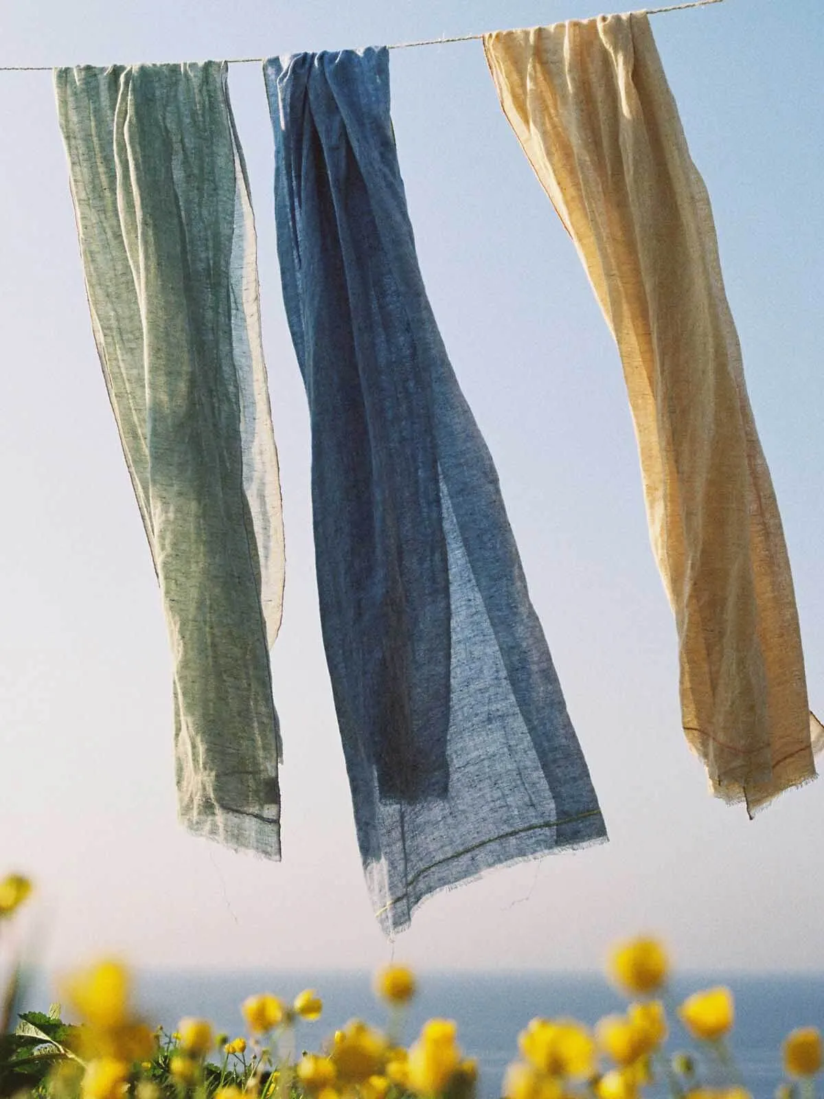 Linen Scarf, Mustard and Orange