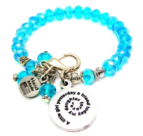 Little Girl Yesterday Friend Today Daughter Forever Circle Splash Of Color Crystal Bracelet