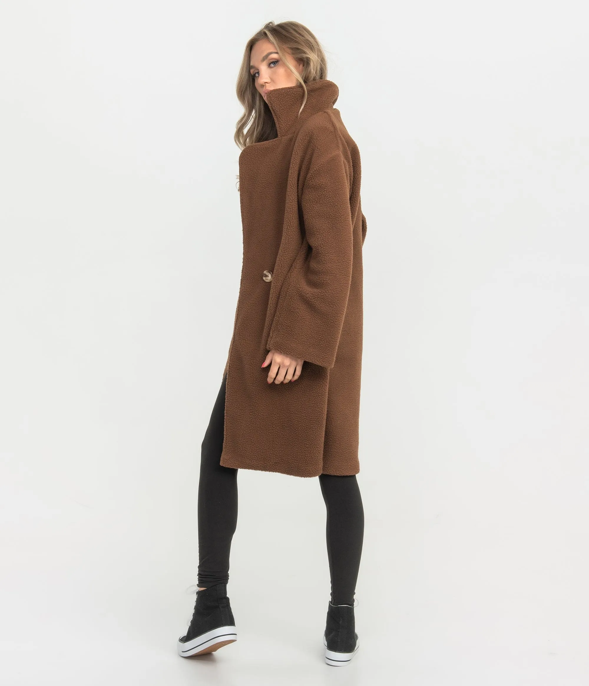 Long Line Teddy Jacket - Bloomingdale Brown