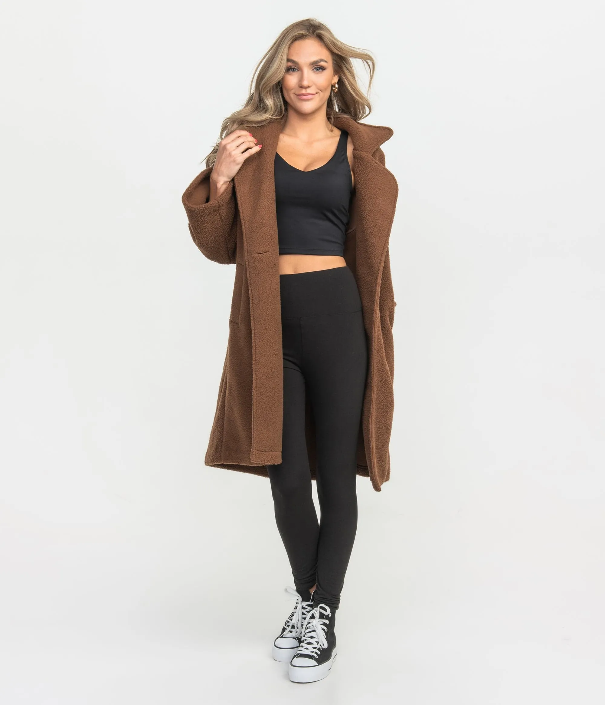 Long Line Teddy Jacket - Bloomingdale Brown