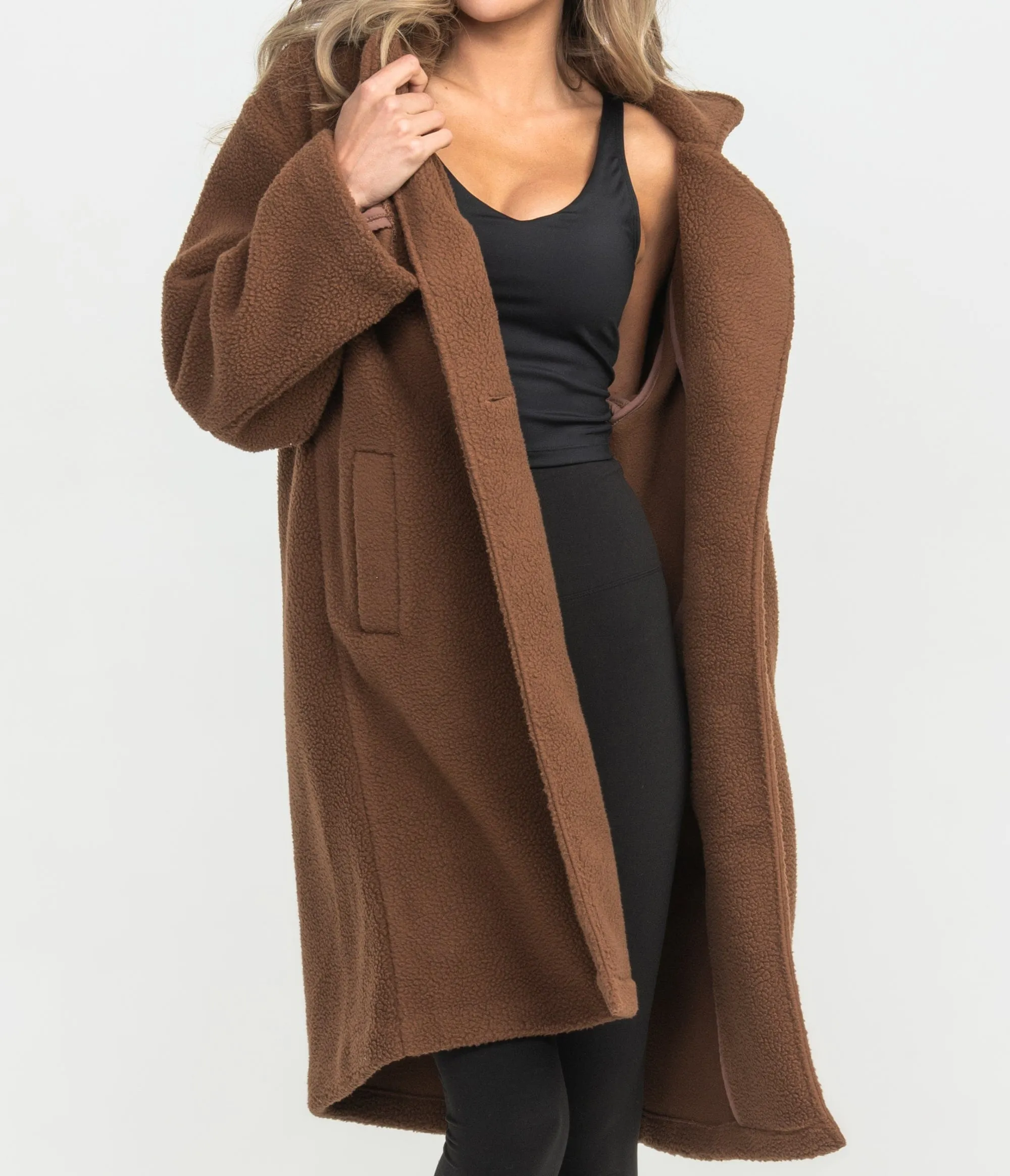 Long Line Teddy Jacket - Bloomingdale Brown