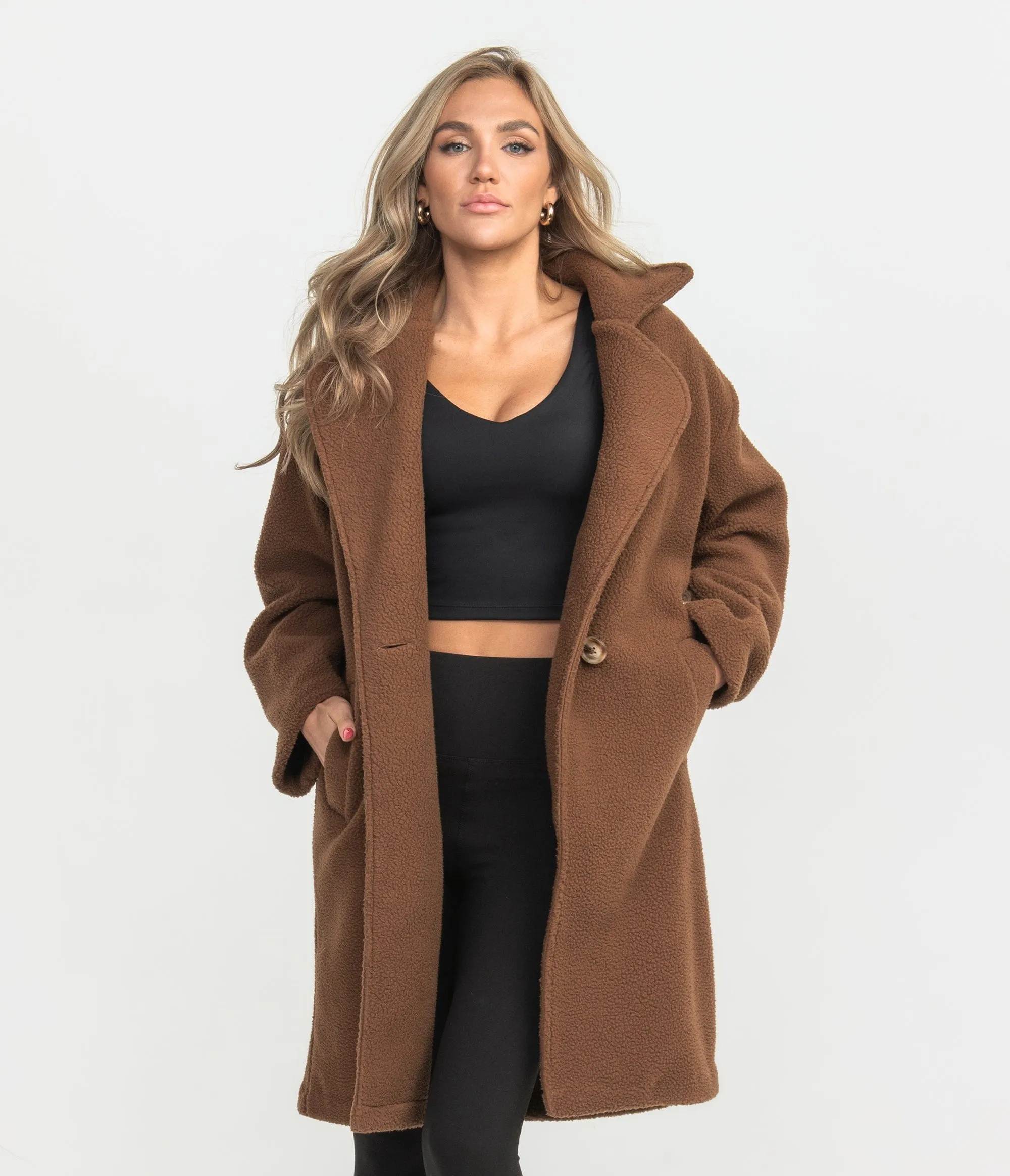 Long Line Teddy Jacket - Bloomingdale Brown