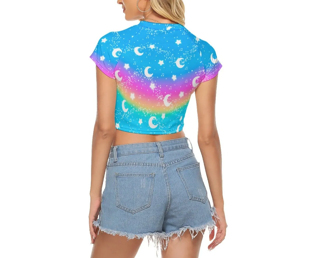 Magical Fairy Time (Rainbow Sunny Day) Women's Raglan Crop Top