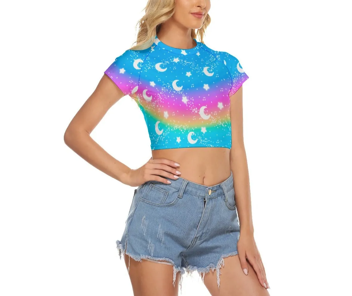 Magical Fairy Time (Rainbow Sunny Day) Women's Raglan Crop Top