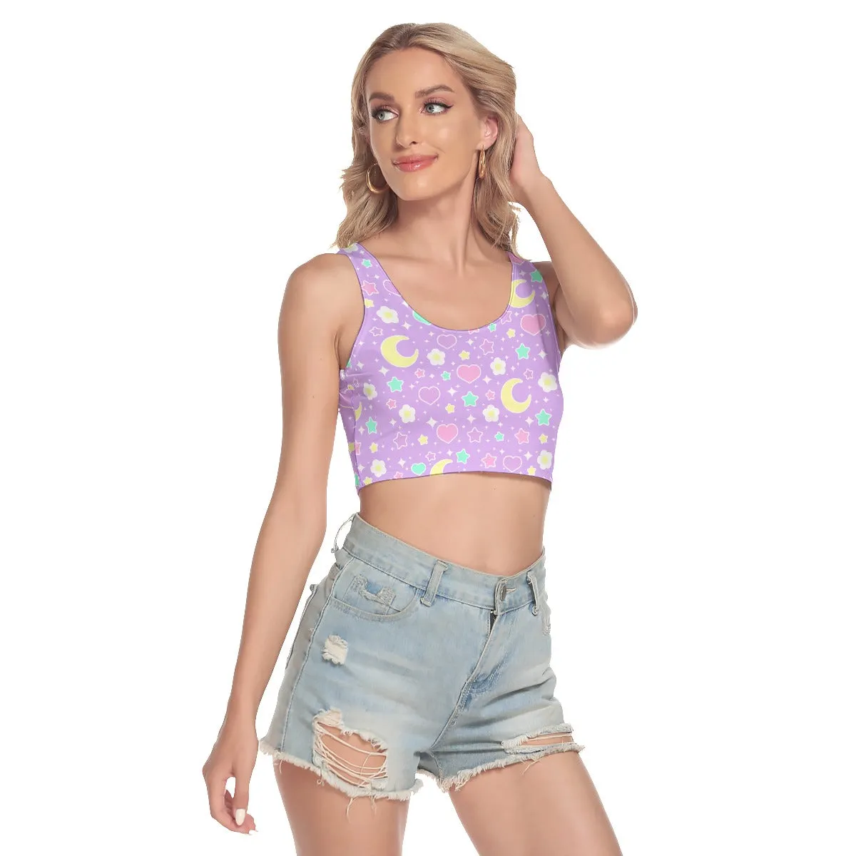 Magical Spring Purple Crop Top