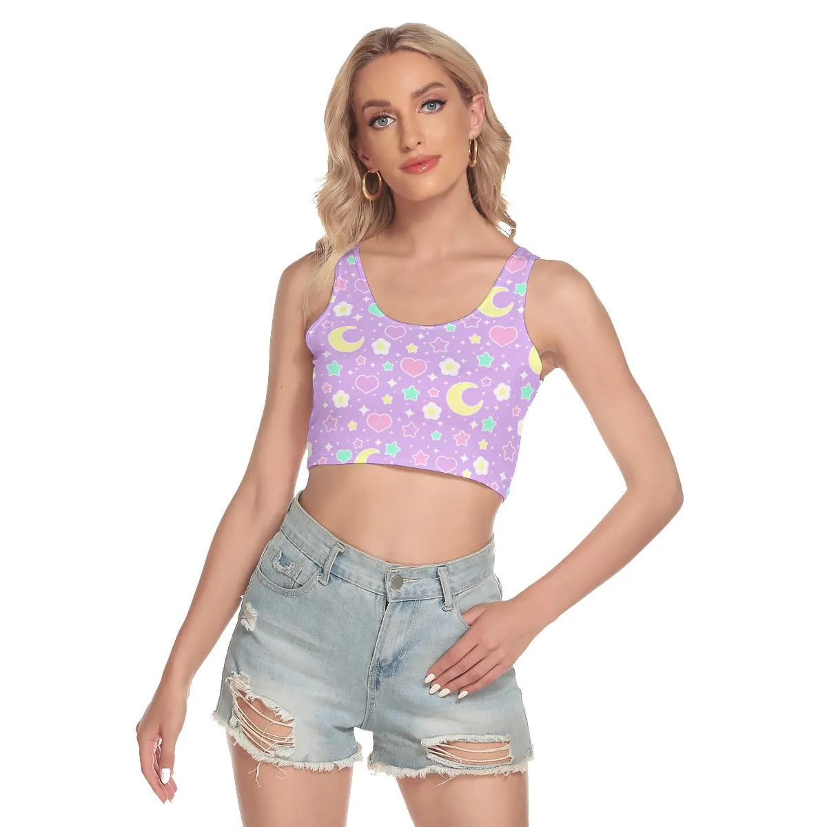 Magical Spring Purple Crop Top