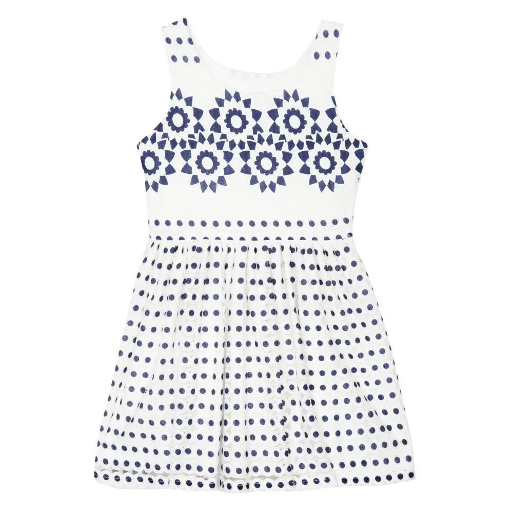 Michelle Navy & White Skater Dress