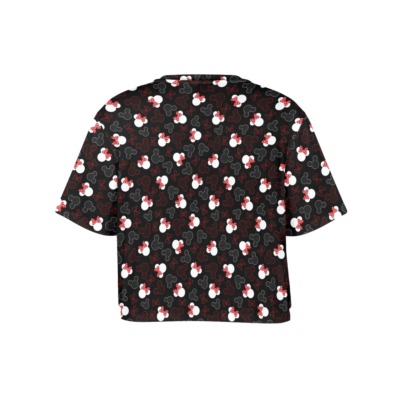 Mickey And Minnie Dots Women's Cropped T-shirt