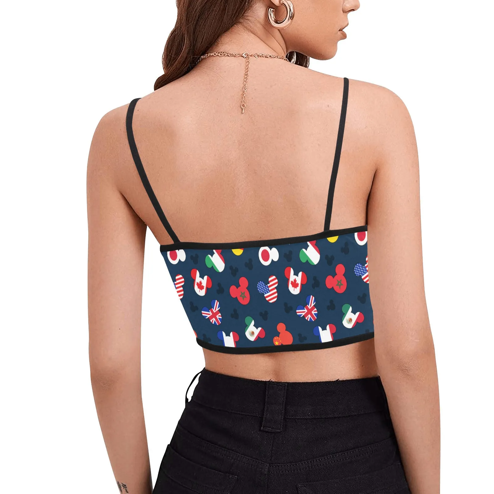 Mickey Flags Women's Spaghetti Strap Crop Top