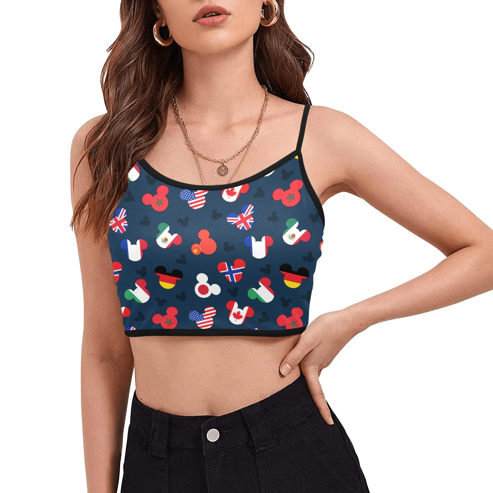 Mickey Flags Women's Spaghetti Strap Crop Top