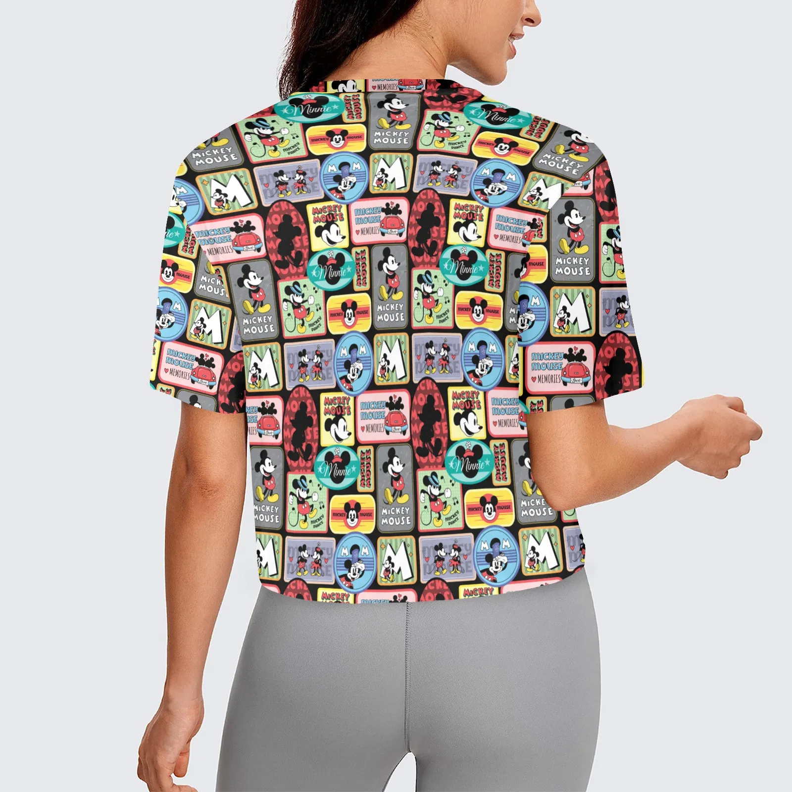 Mickey Stickers Women's Cropped T-shirt