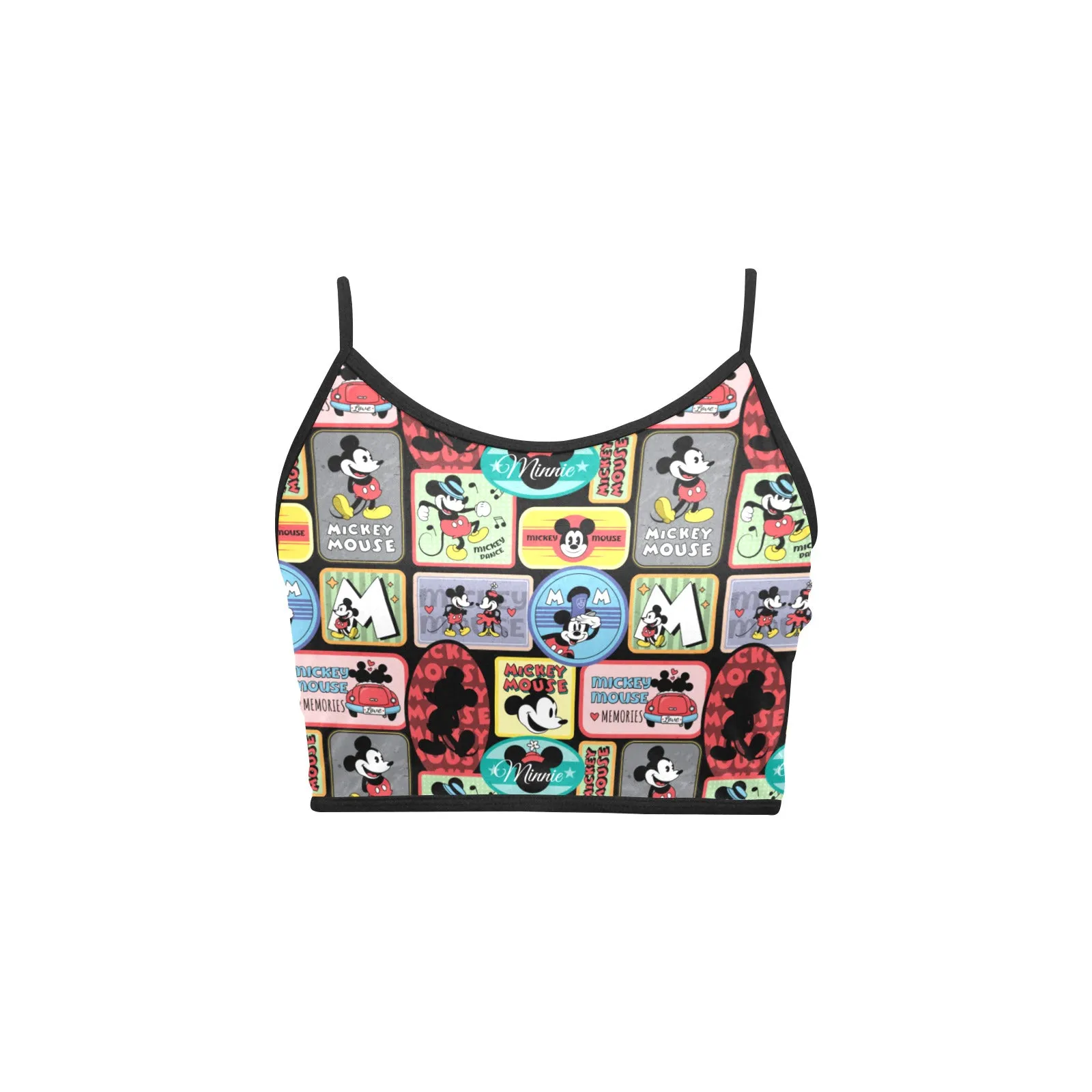 Mickey Stickers Women's Spaghetti Strap Crop Top