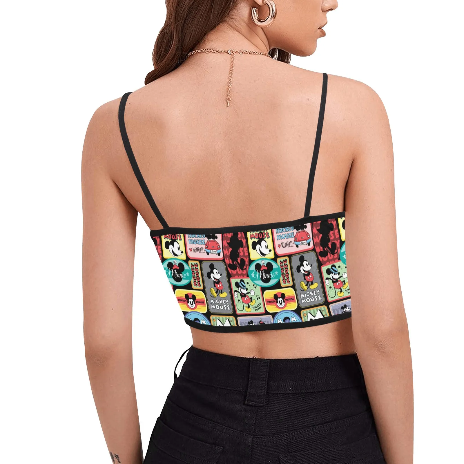 Mickey Stickers Women's Spaghetti Strap Crop Top