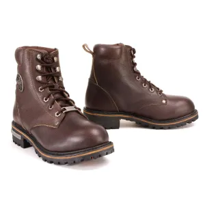 Milwaukee Leather Women's Dark Brown Leather Outdoors Lace-Up Boots for Bikers Casual MBL9308