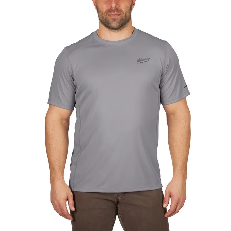 Milwaukee Workskin L Short Sleeve Men's Crew Neck Gray Lightweight Performance Tee Shirt