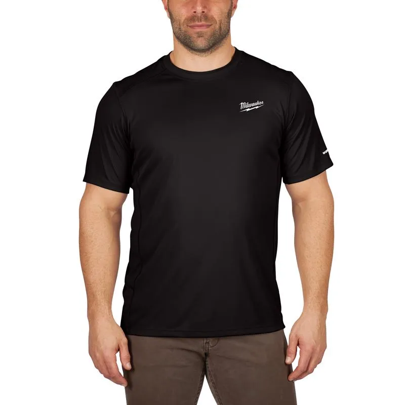 Milwaukee Workskin XL Short Sleeve Men's Crew Neck Black Lightweight Performance Tee Shirt