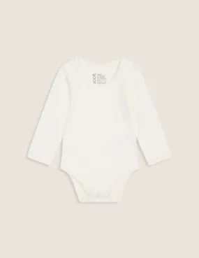 Natural White Baby Long Sleeve Bamboo Bodysuit