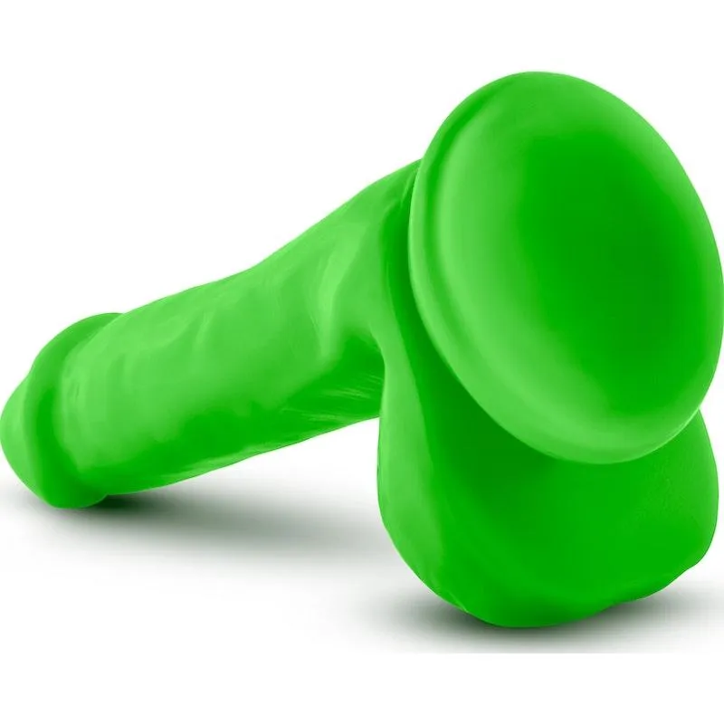 Neo Dual Density Cock With Balls 6in Neon Green