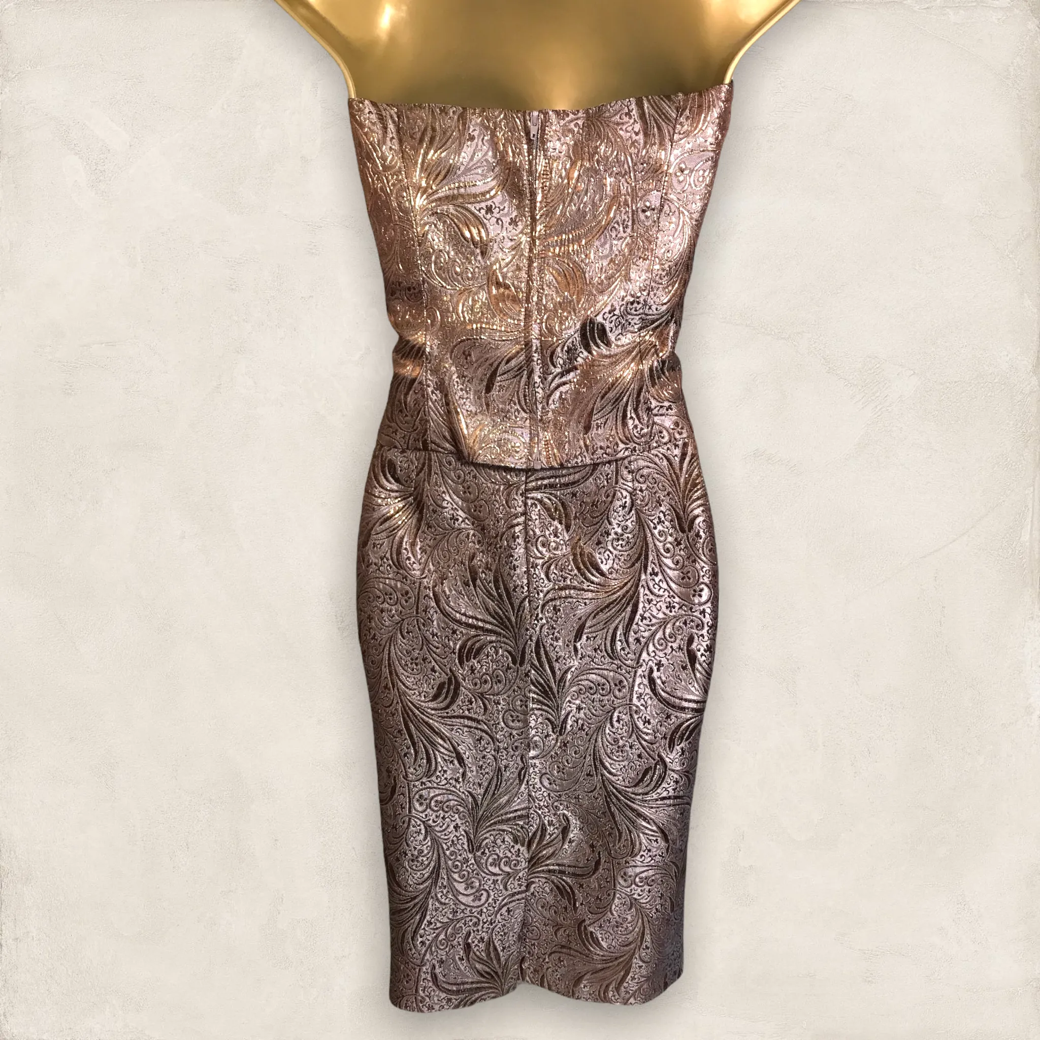 Next Bronze Gold Vintage Jacquard Metallic Special Occasion Outfit UK 8 US 6 EU 36