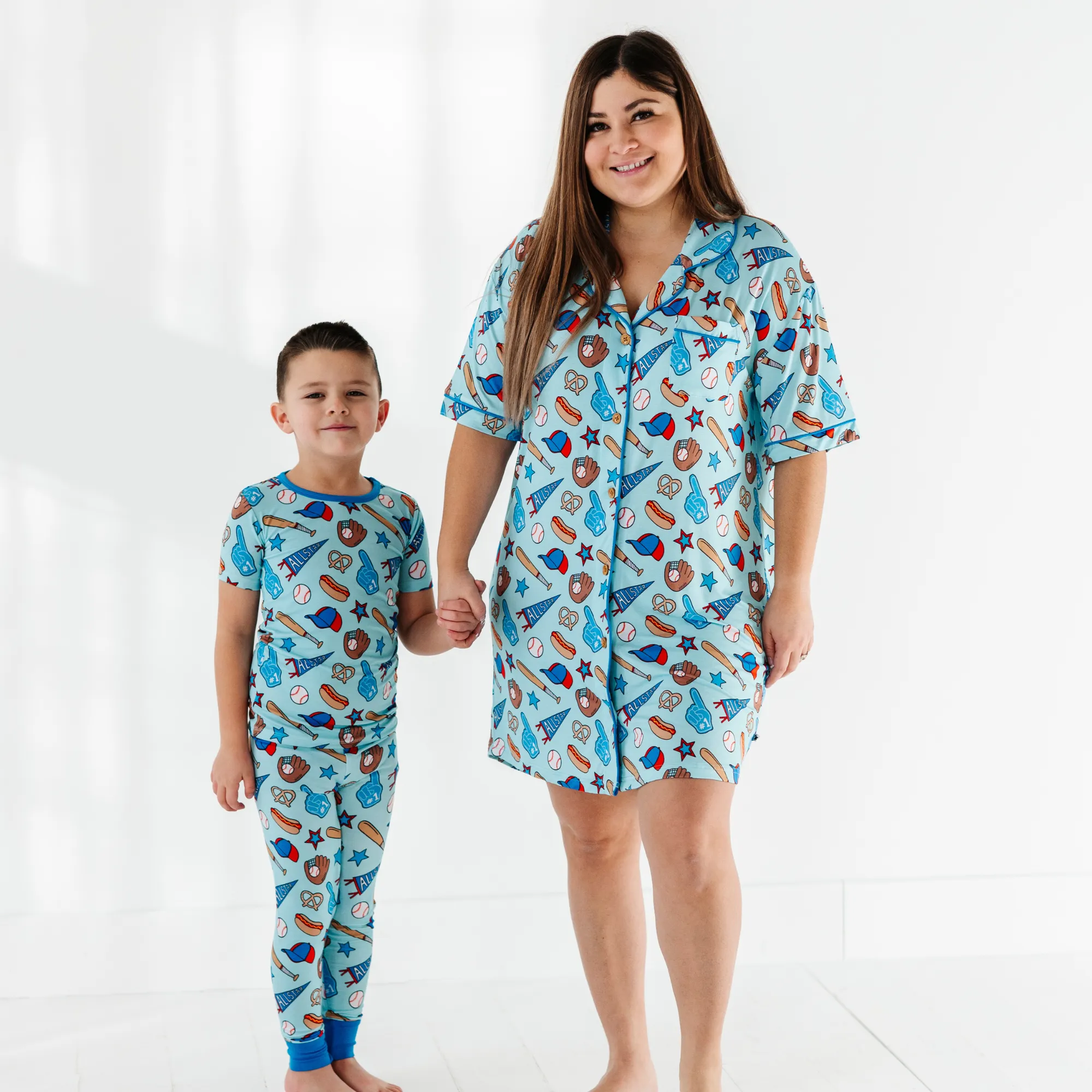 No Place Like Home Blue Baseball Mama Nightgown