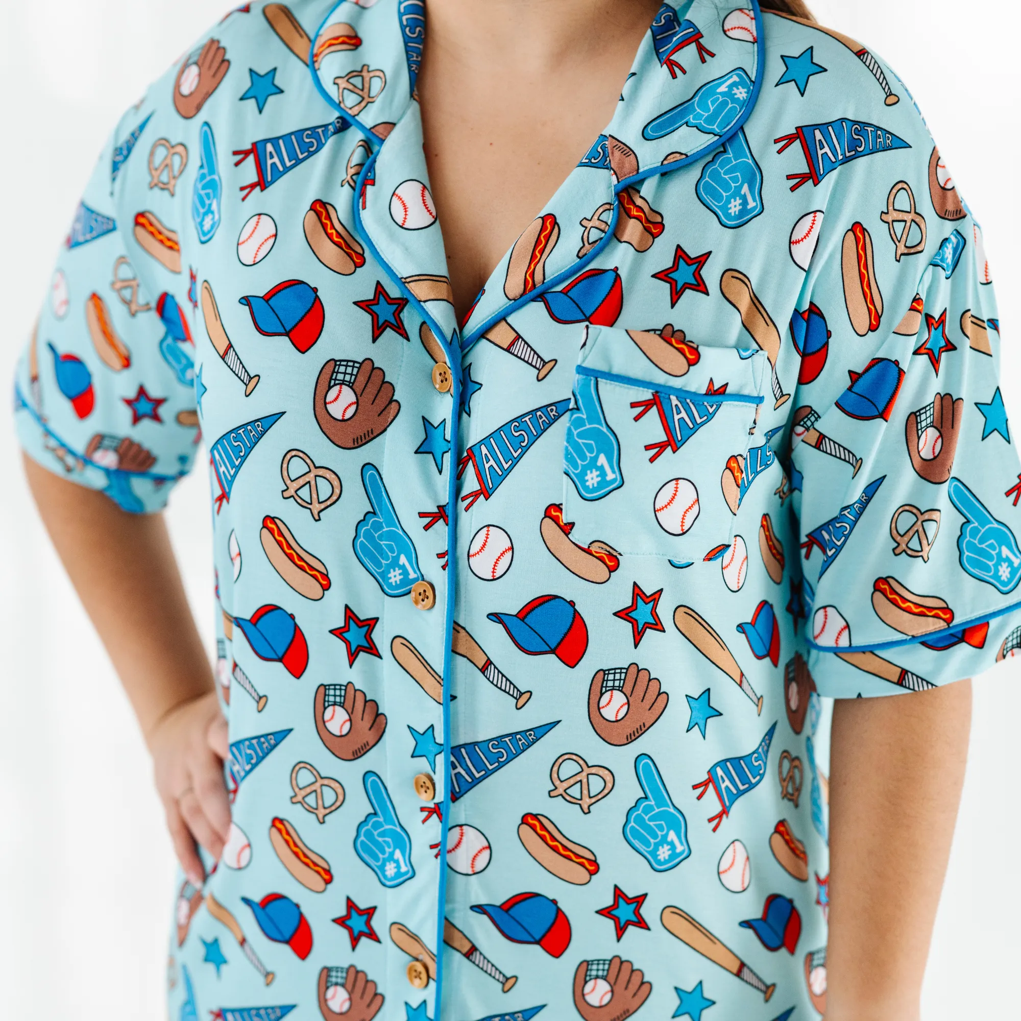 No Place Like Home Blue Baseball Mama Nightgown