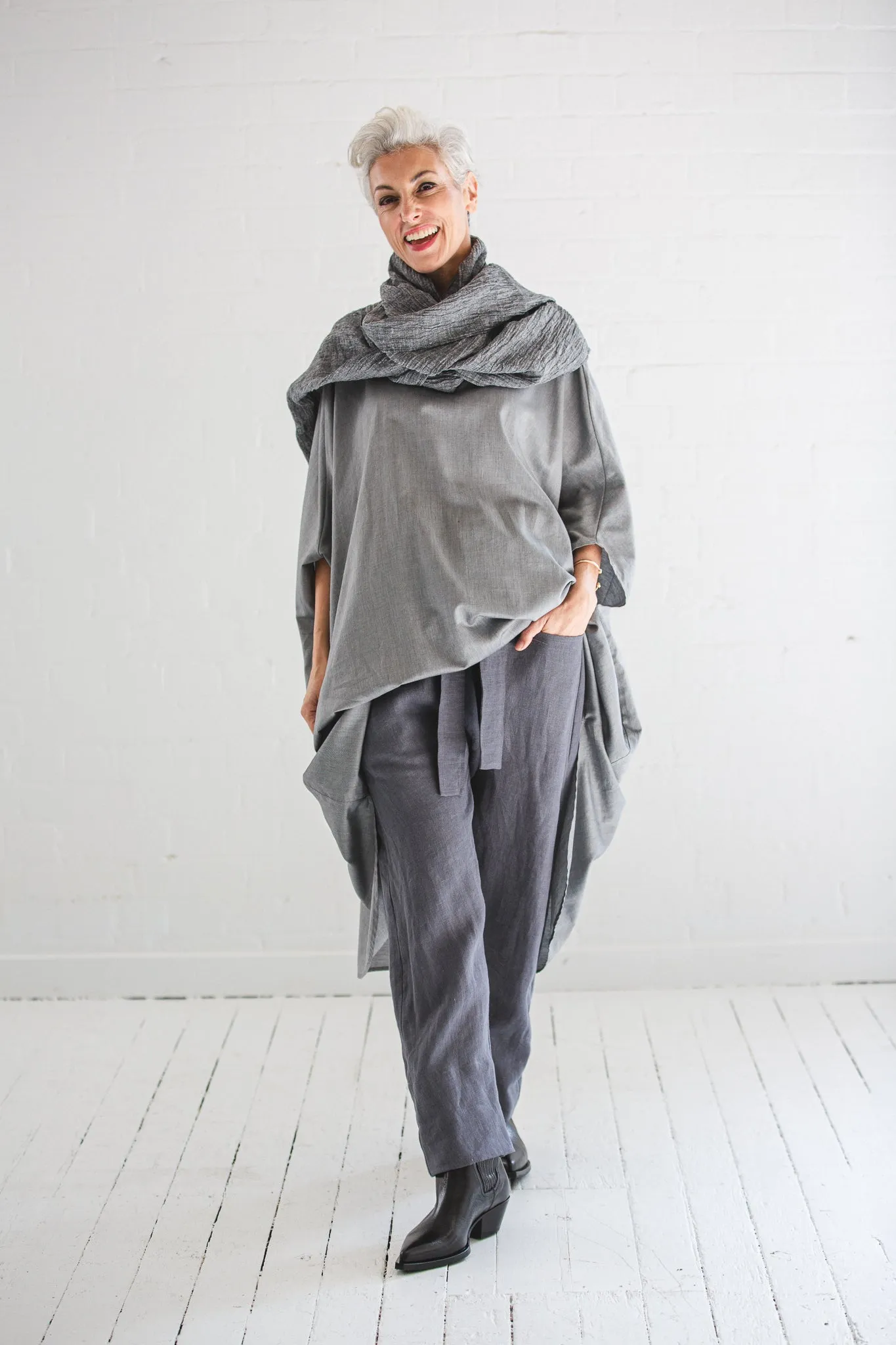 Obi Scarf | Mottled Black Gauze