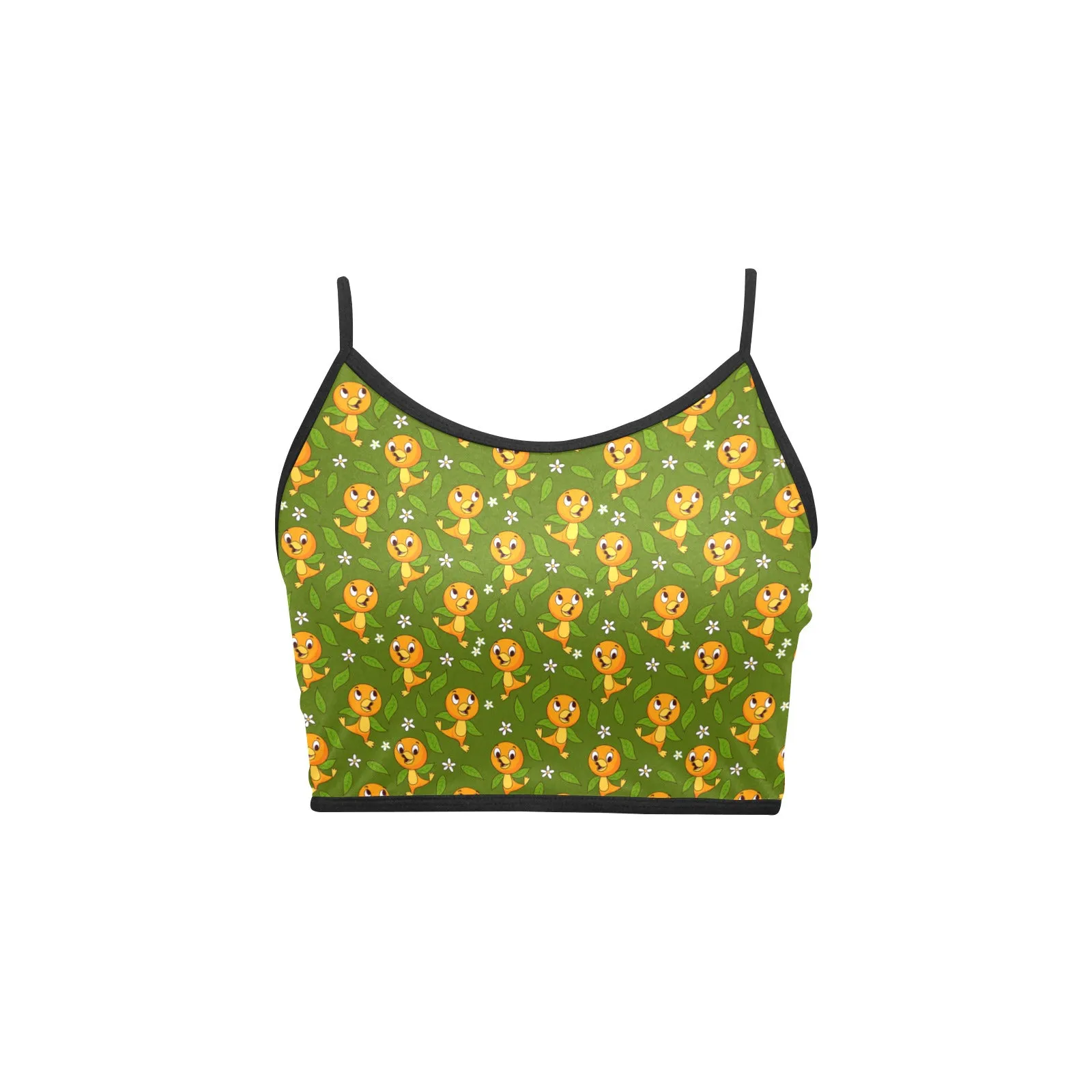 Orange Bird Women's Spaghetti Strap Crop Top