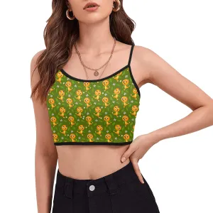 Orange Bird Women's Spaghetti Strap Crop Top