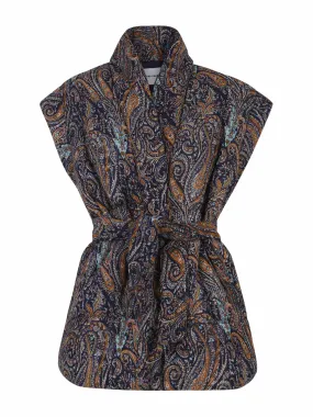 Paisley print sleeveless jacket