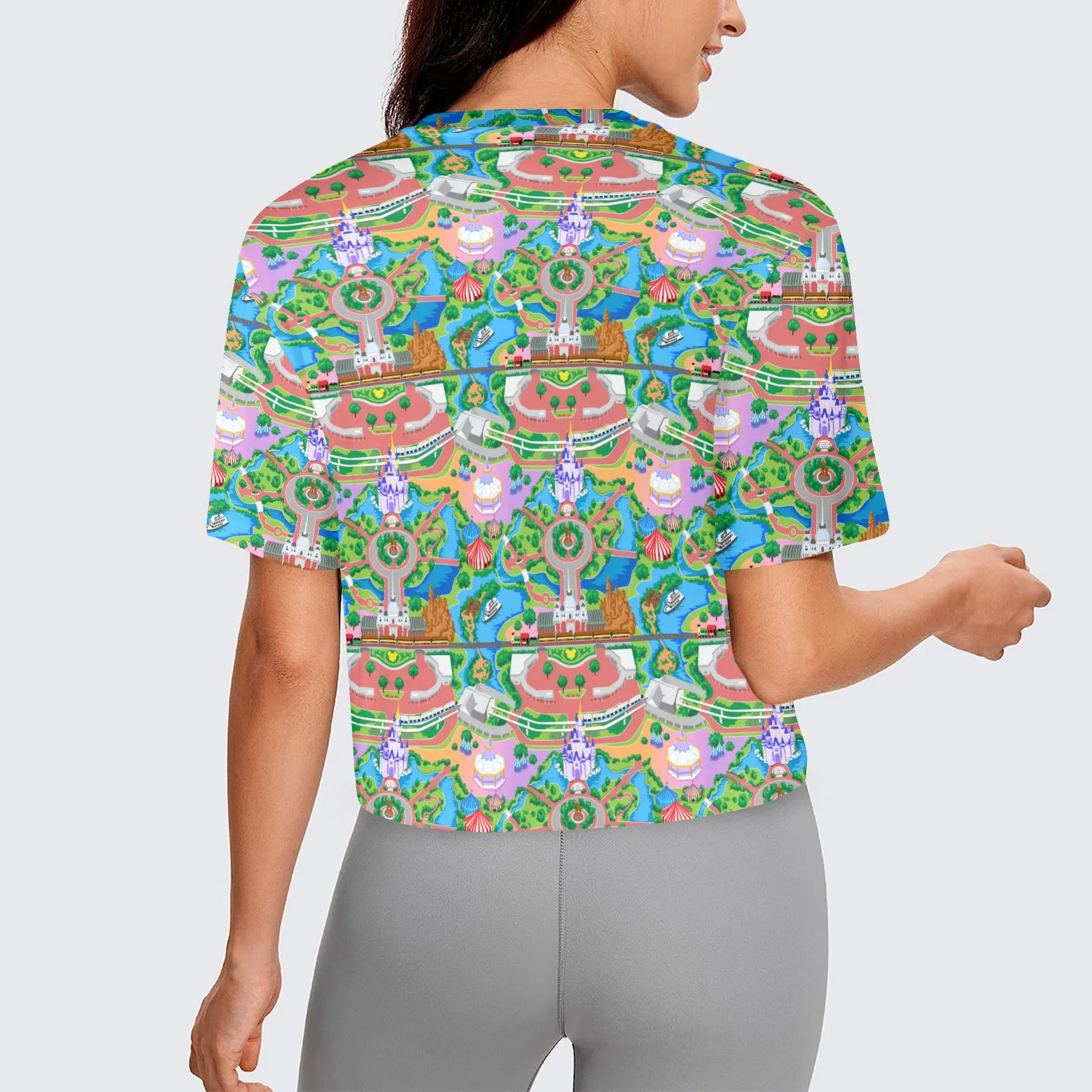 Park Map Women's Cropped T-shirt