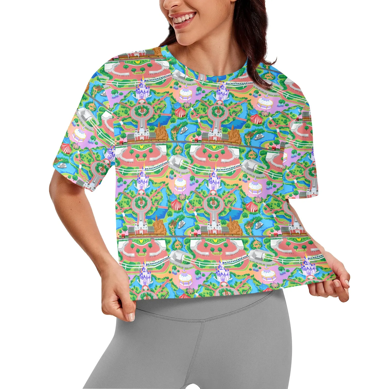 Park Map Women's Cropped T-shirt