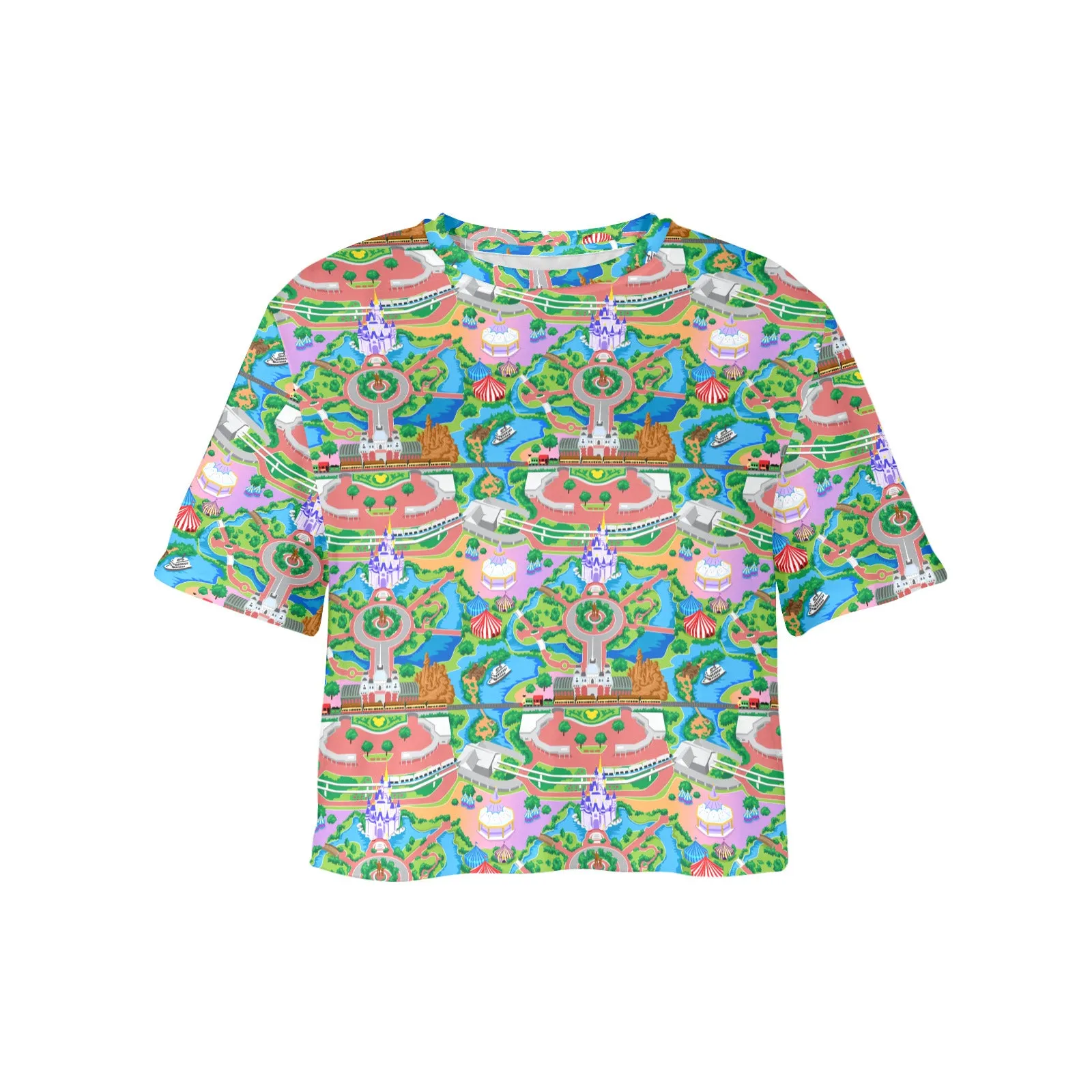 Park Map Women's Cropped T-shirt