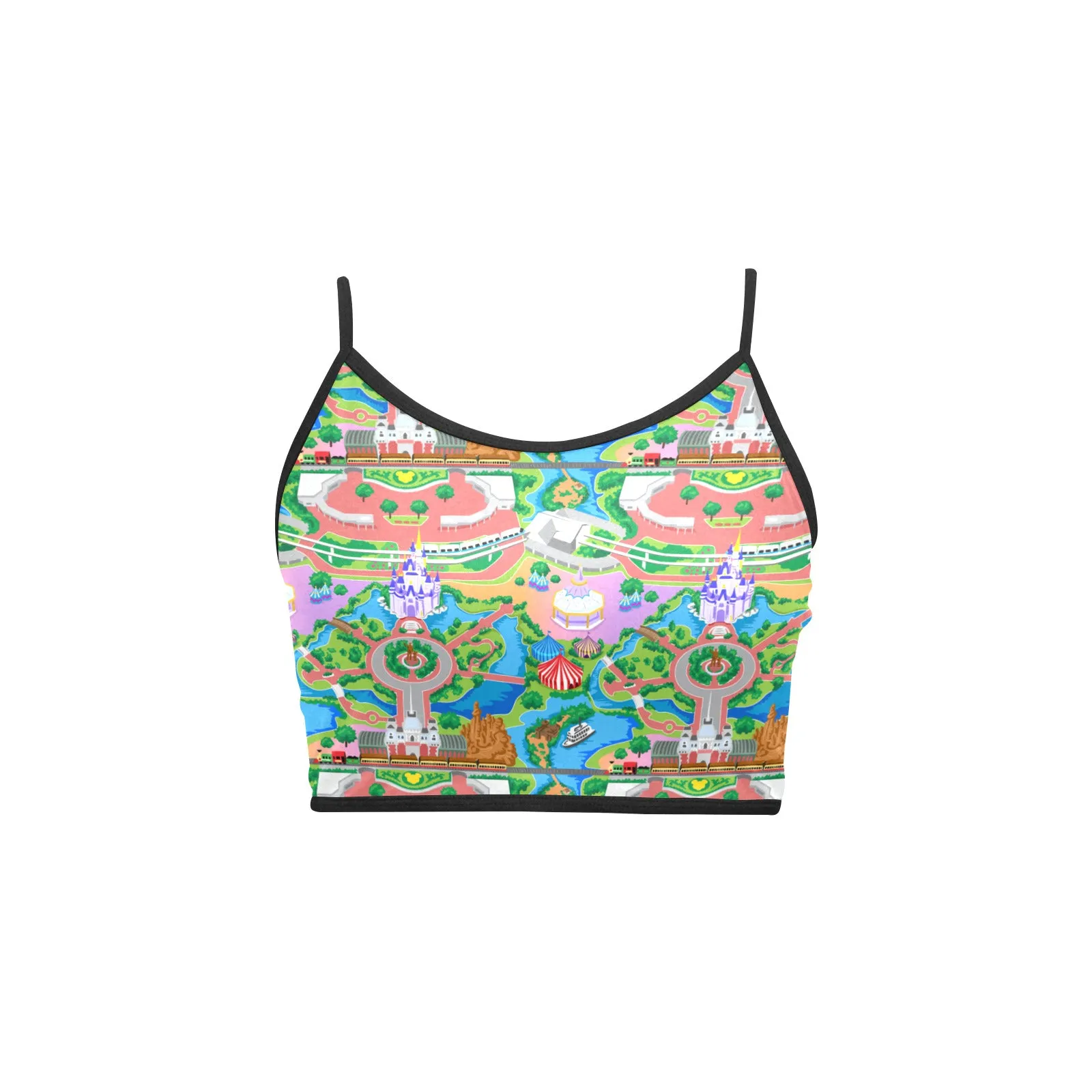 Park Map Women's Spaghetti Strap Crop Top