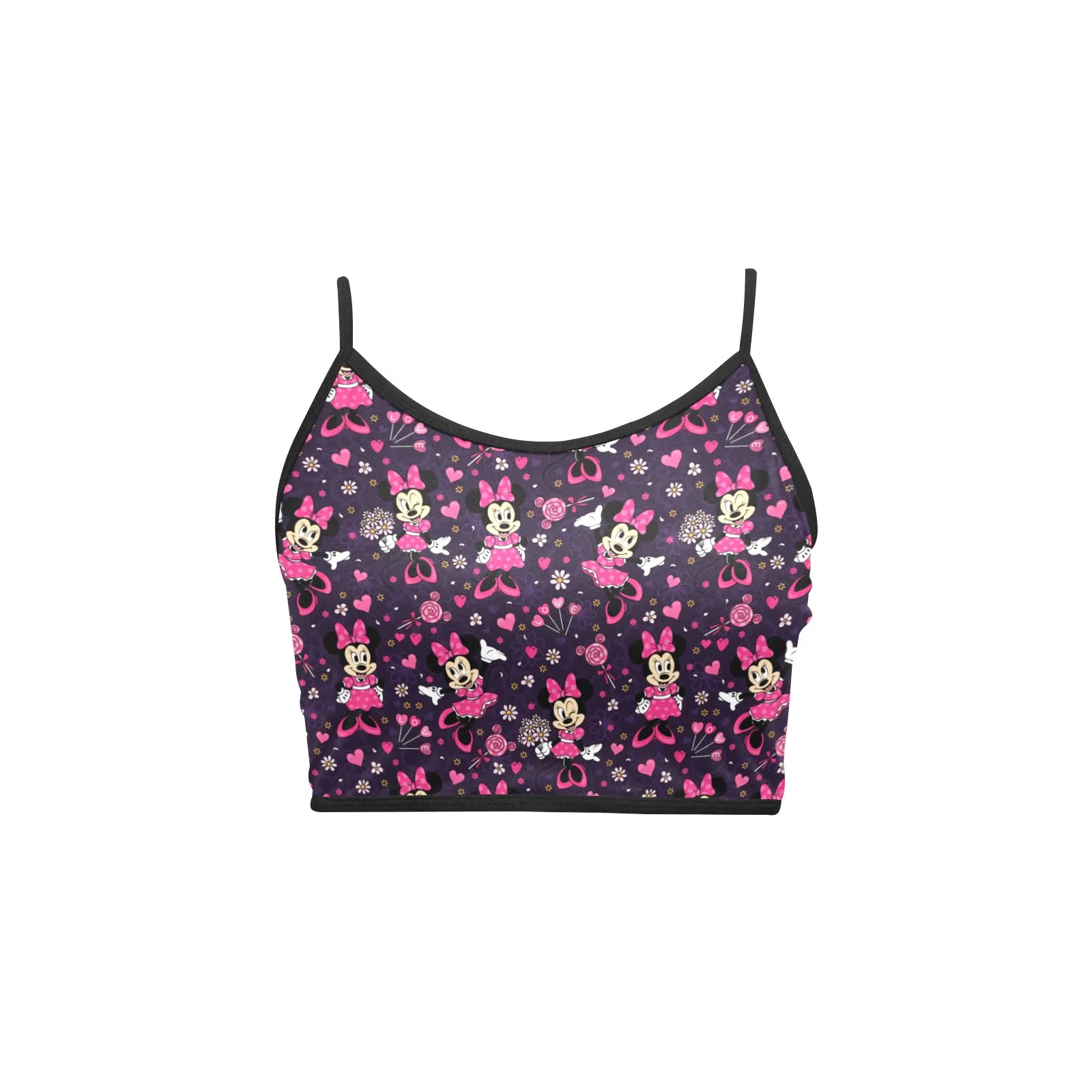 Pink Minnie Women's Spaghetti Strap Crop Top