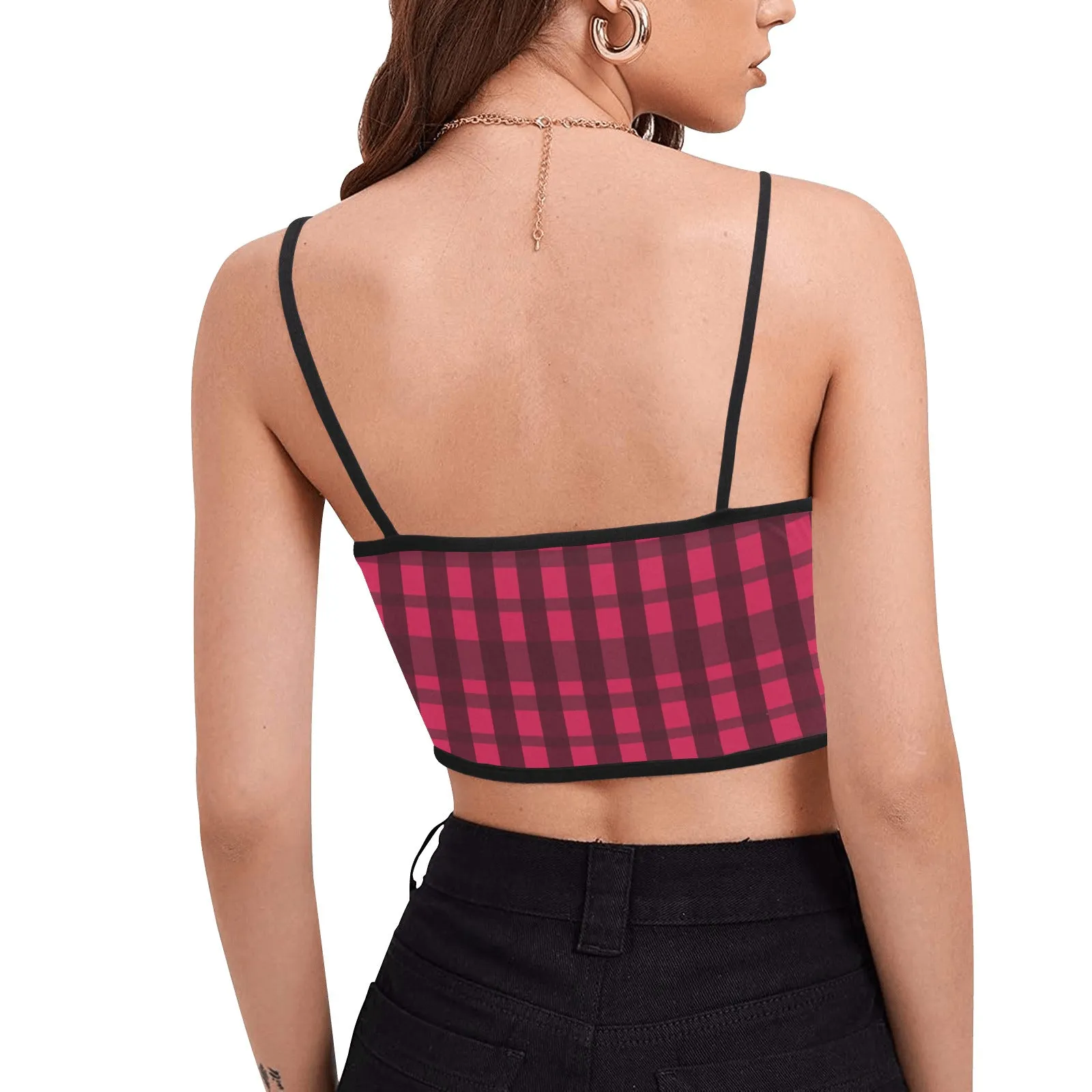 Plaid Women's Spaghetti Strap Crop Top