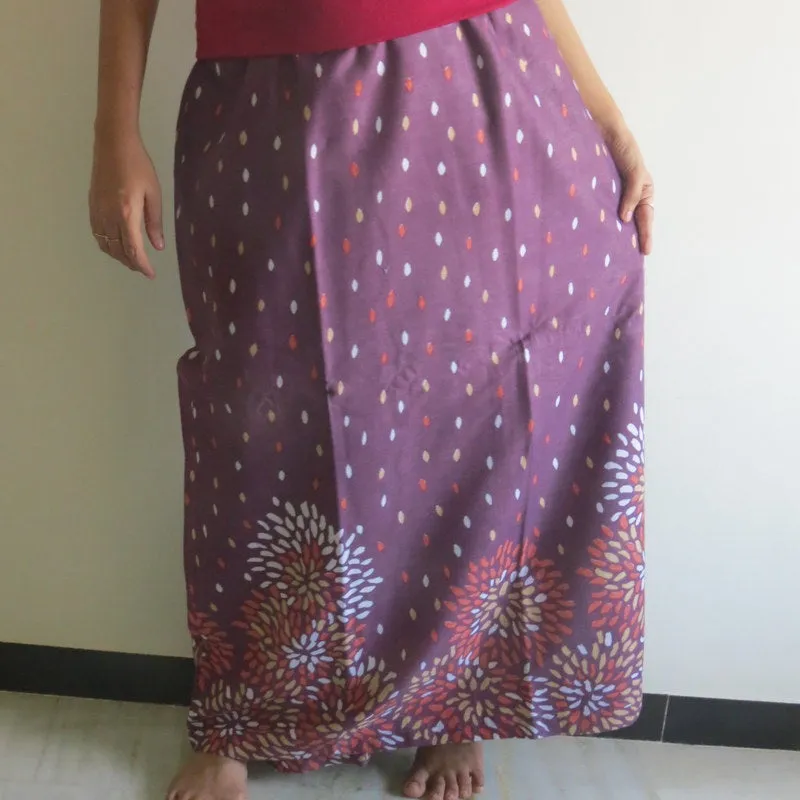 Plum Floral Wrap Around Skirt