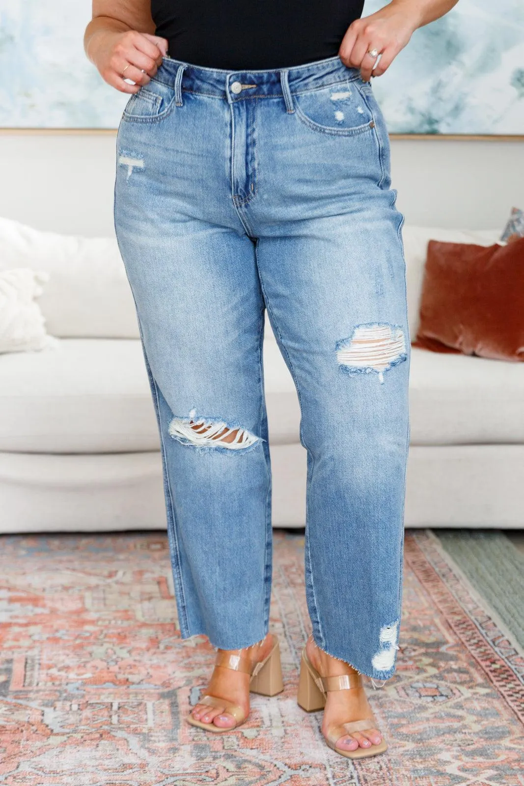 Plus High Rise Slim Straight Judy Blue Jeans